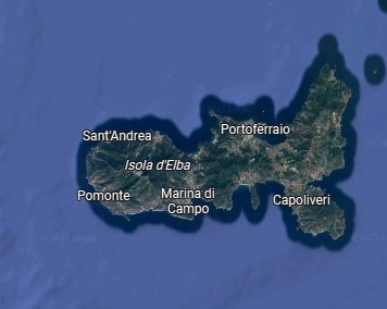 Carte de l'ile d'Elbe